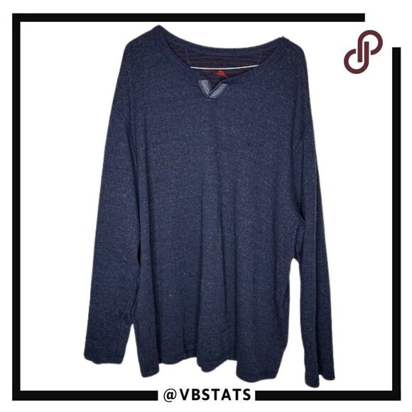 Tommy Bahama Reversible Long Sleeve Crew Neck Top in Size XXL (Gray / Gray-Red) - Picture 1 of 6